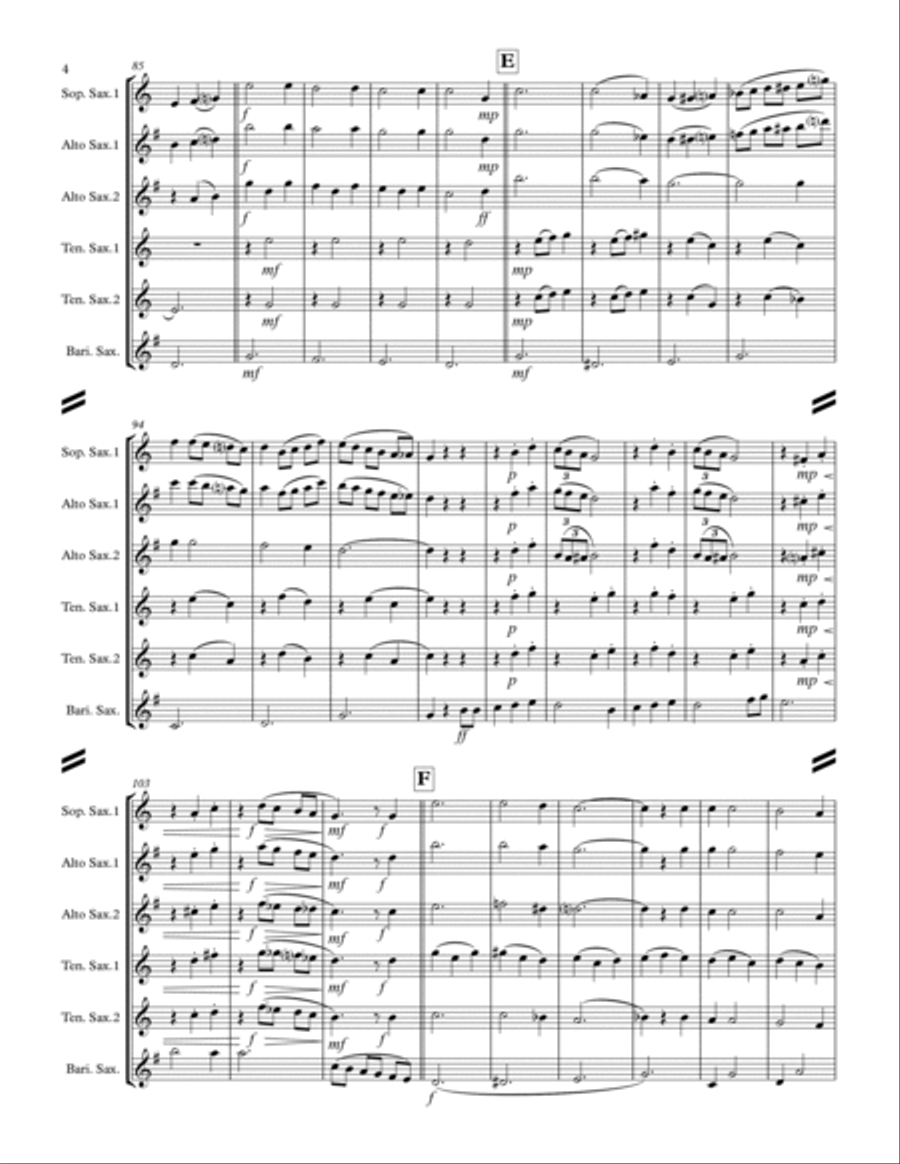 Irish Folksong Suite (for Saxophone Quintet SATTB or AATTB) Saxophone Quintet scores gallery preview page 5