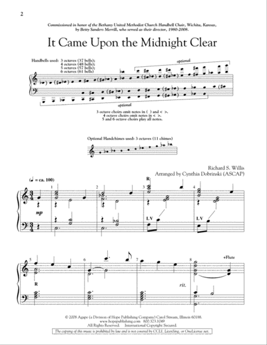 It Came Upon the Midnight Clear 5-Octaves scores gallery preview page 2