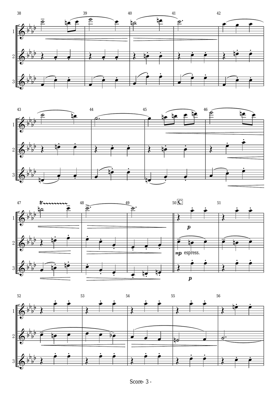 The Godfather Waltz Woodwind Trio scores gallery preview page 3