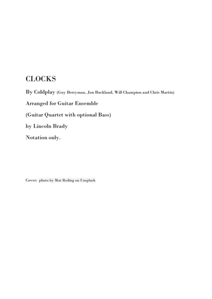 Clocks by Coldplay Chamber Music - Digital Sheet Music