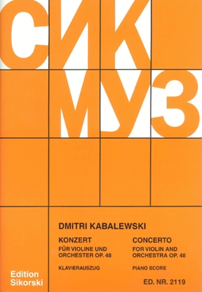 Book cover for Concerto For Violin and Orchestra, Op. 48