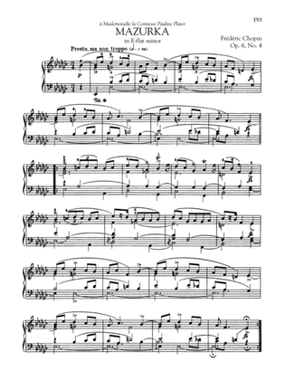 Book cover for Mazurka in E-flat minor, Op. 6, No. 4