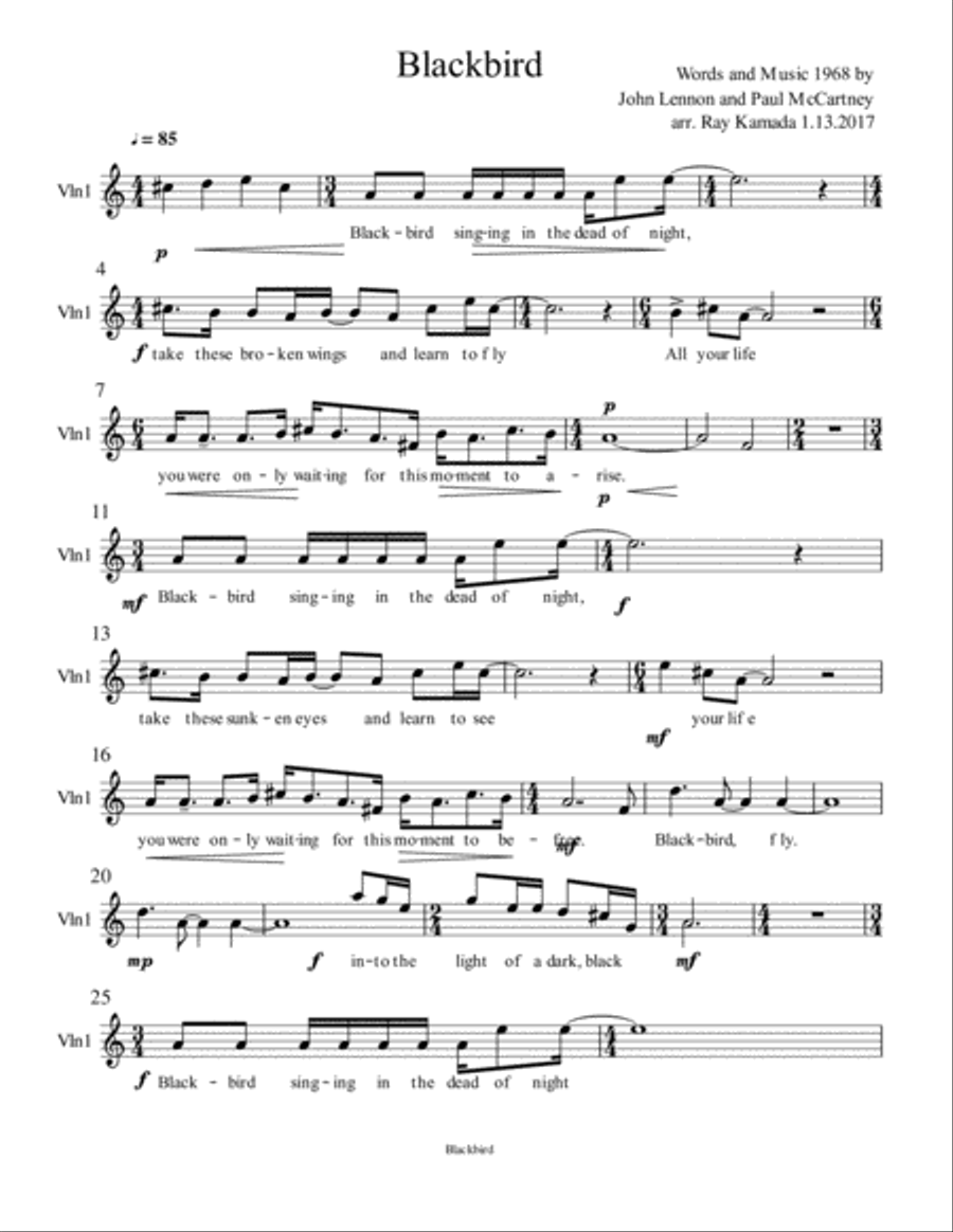 Blackbird Blackbird String Quartet scores gallery preview page 5