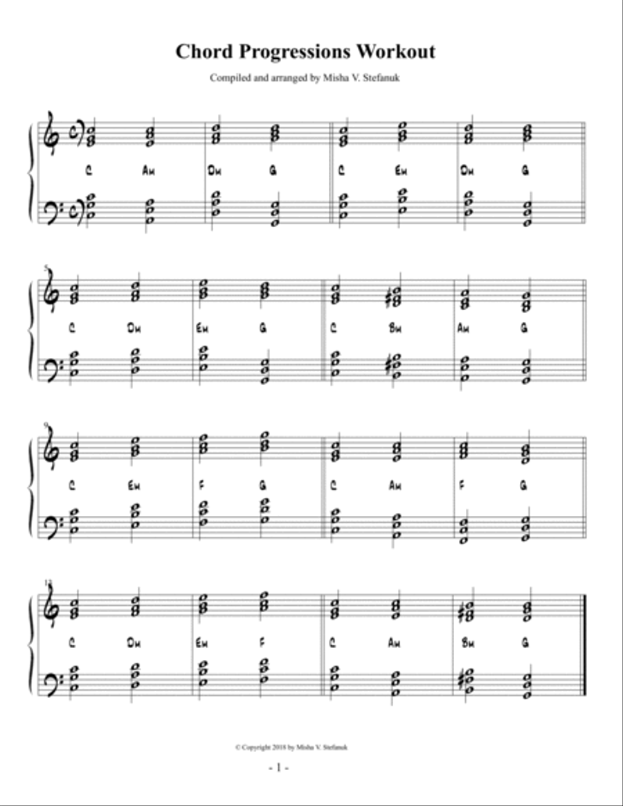 Piano Chord Progressions Workout Voice scores gallery preview page 3