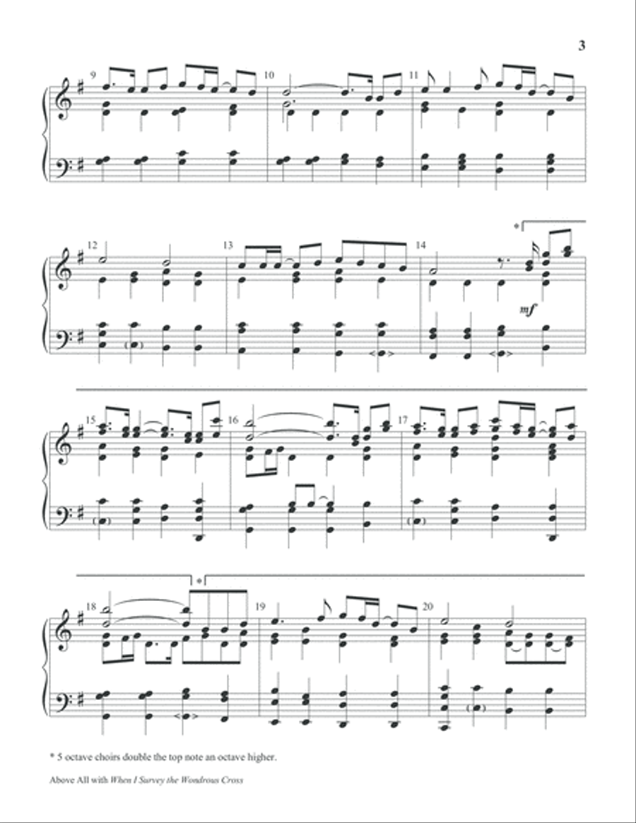 Above All with When I Survey the Wondrous Cross 5-Octaves scores gallery preview page 4