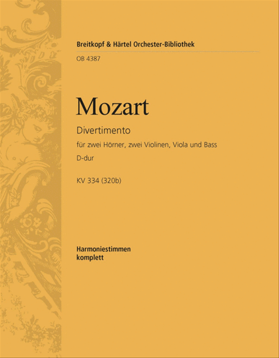 Book cover for Divertimento in D major K. 334 (320b)