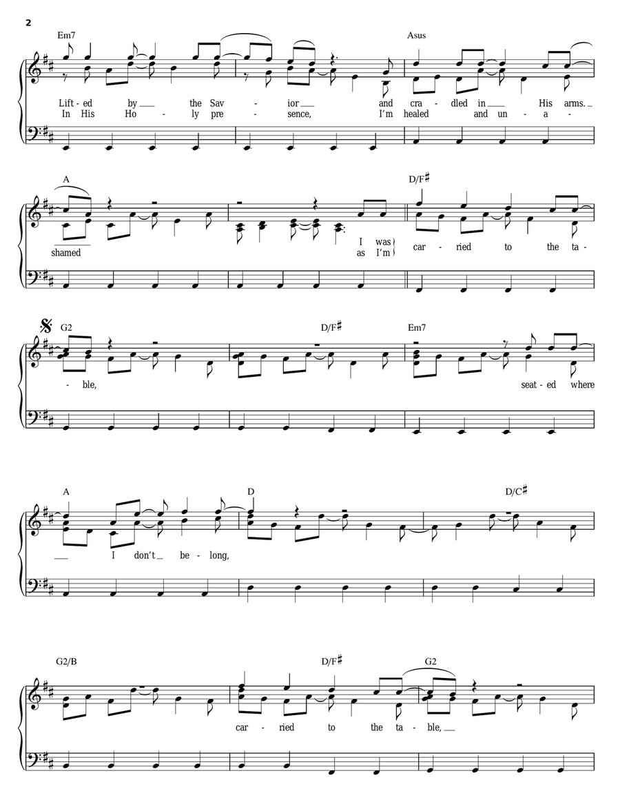 Carried To The Table Carried To The Table Piano, Vocal, Guitar scores gallery preview page 2