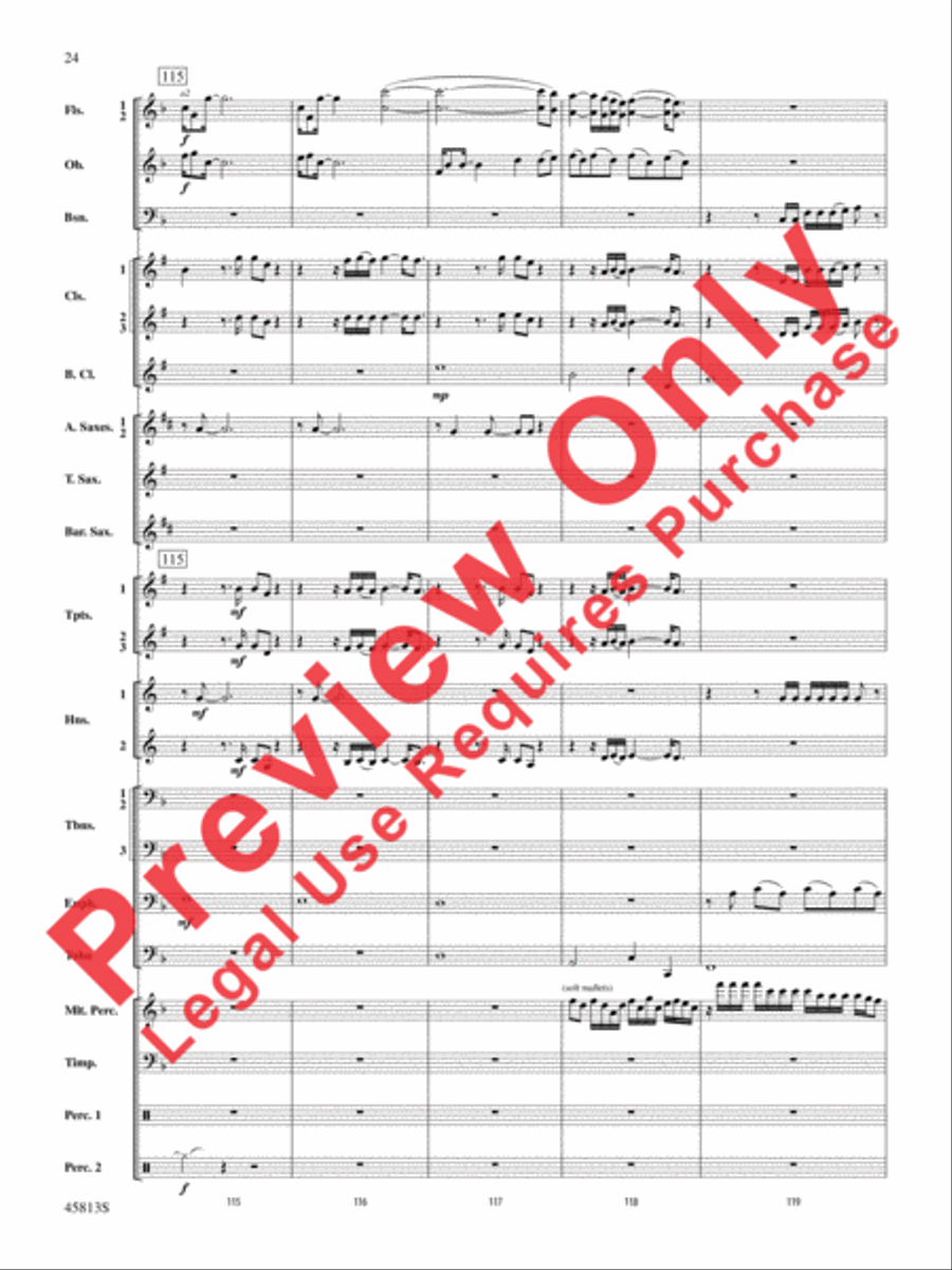 Hamilton, Suite from the Broadway Musical Concert Band scores gallery preview page 25