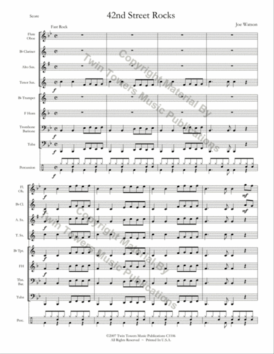 42nd Street Rocks Concert Band scores gallery preview page 3
