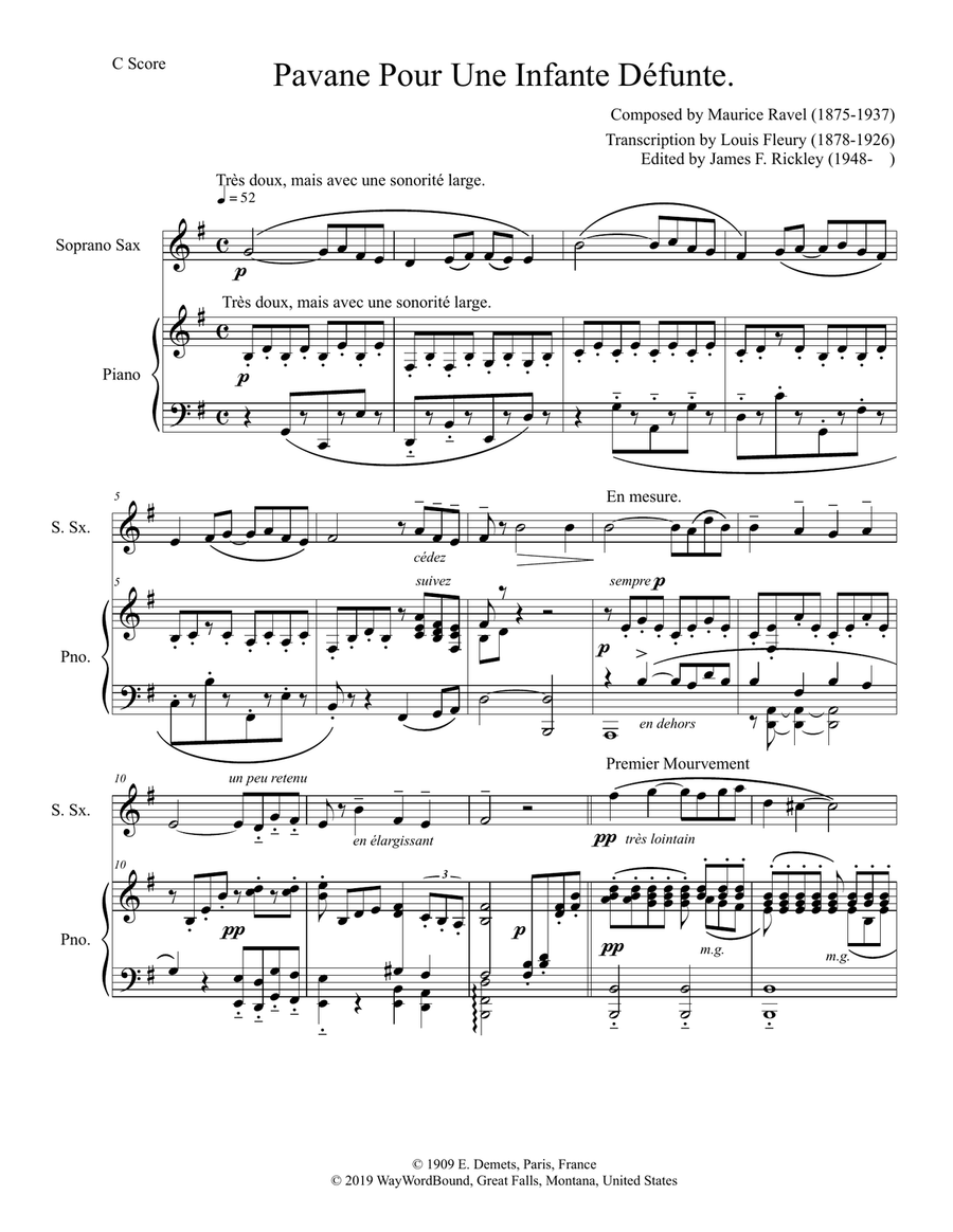 Ravel clearance pavane piano