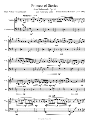 Princess of Stories from Shéhérazade, Op. 35 - N Rimsky-Korsakov (Violin & Cello ) fragments