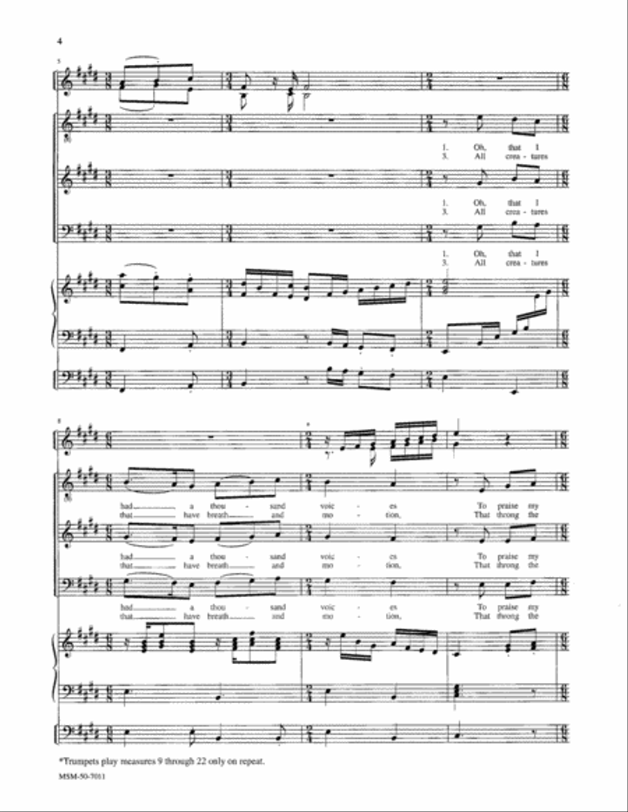 Oh, That I Had a Thousand Voices Choir scores gallery preview page 4