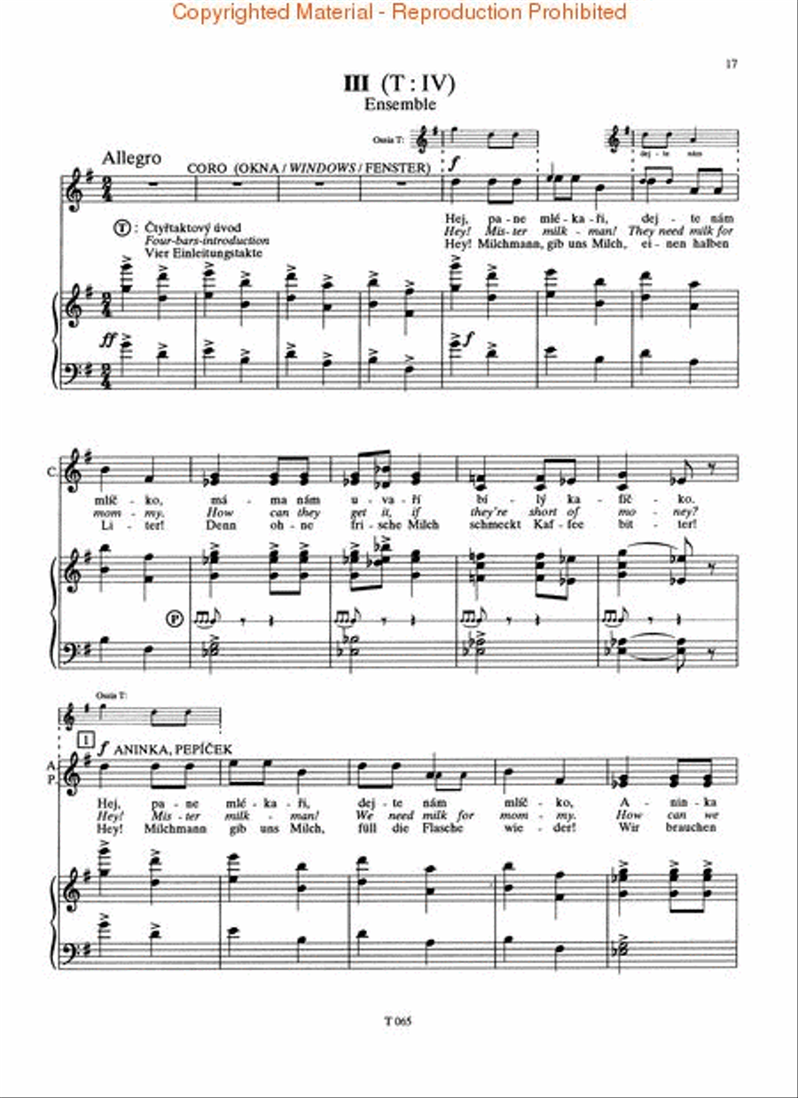 Brundibar (1938/43) Opera For Children [cz/g/e] Voc Sc Voice scores gallery preview page 3