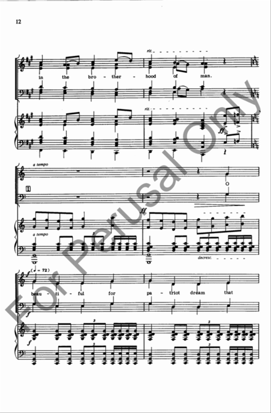 America The Beautiful (Choral Score) 4-Part scores gallery preview page 11