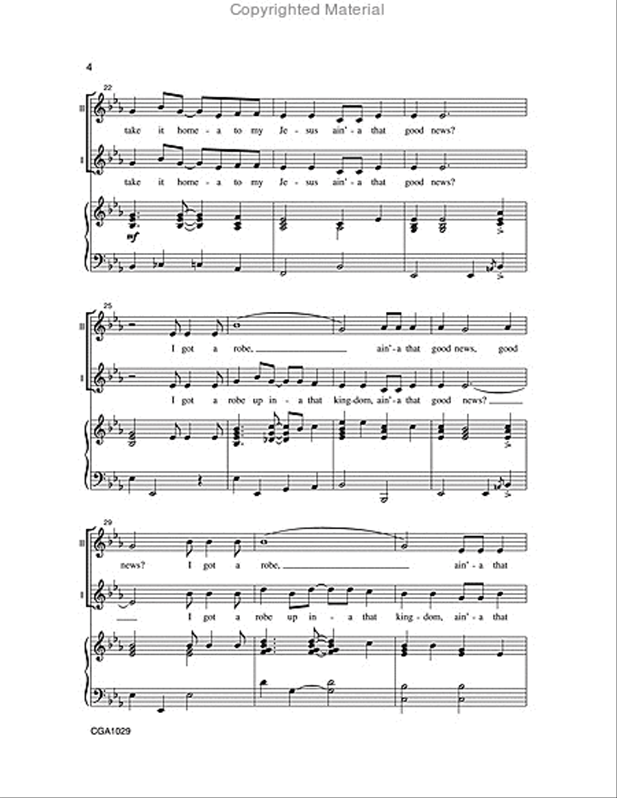 Ain'-a That Good News? Unison Choir scores gallery preview page 4