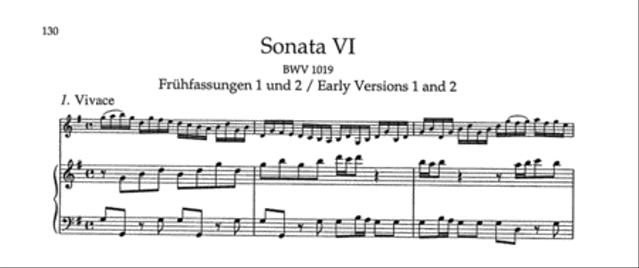 Six Sonatas for Violin and Harpsichord obbligato BWV 1014-1019 Violin scores gallery preview page 2