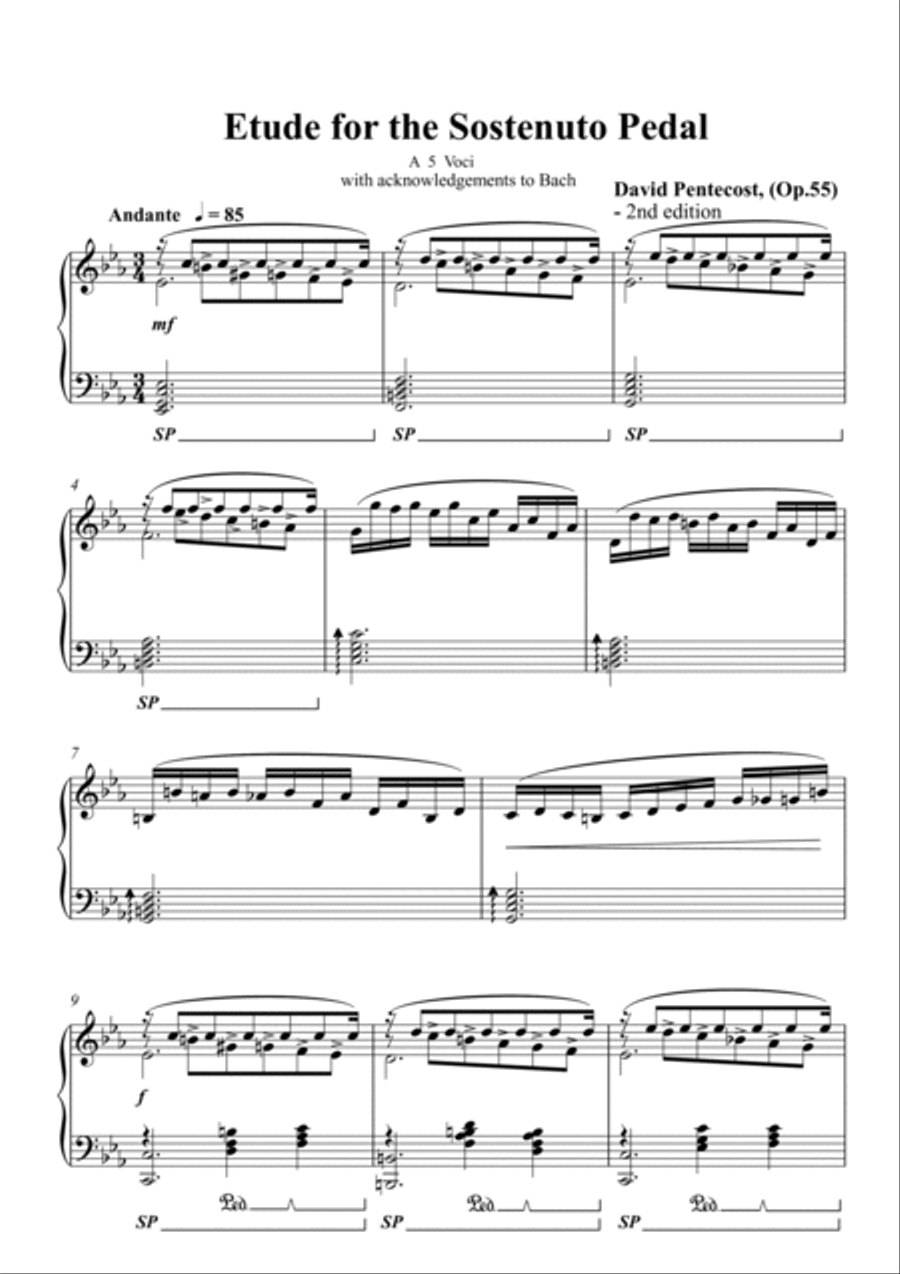 Étude for the Sostenuto Pedal, Opus 55 Piano Solo scores gallery preview page 2
