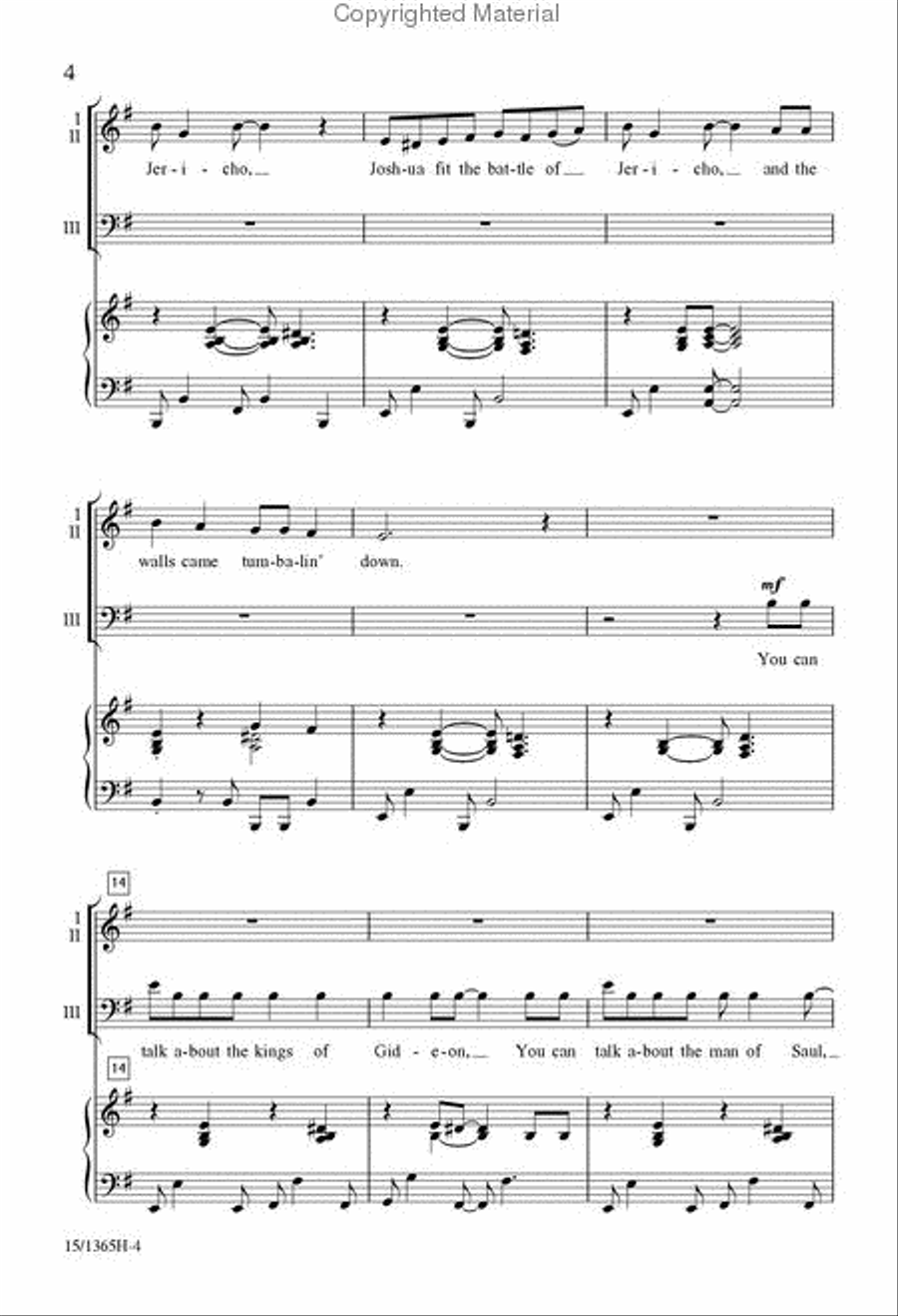 Joshua Fit the Battle of Jericho 3-Part scores gallery preview page 3