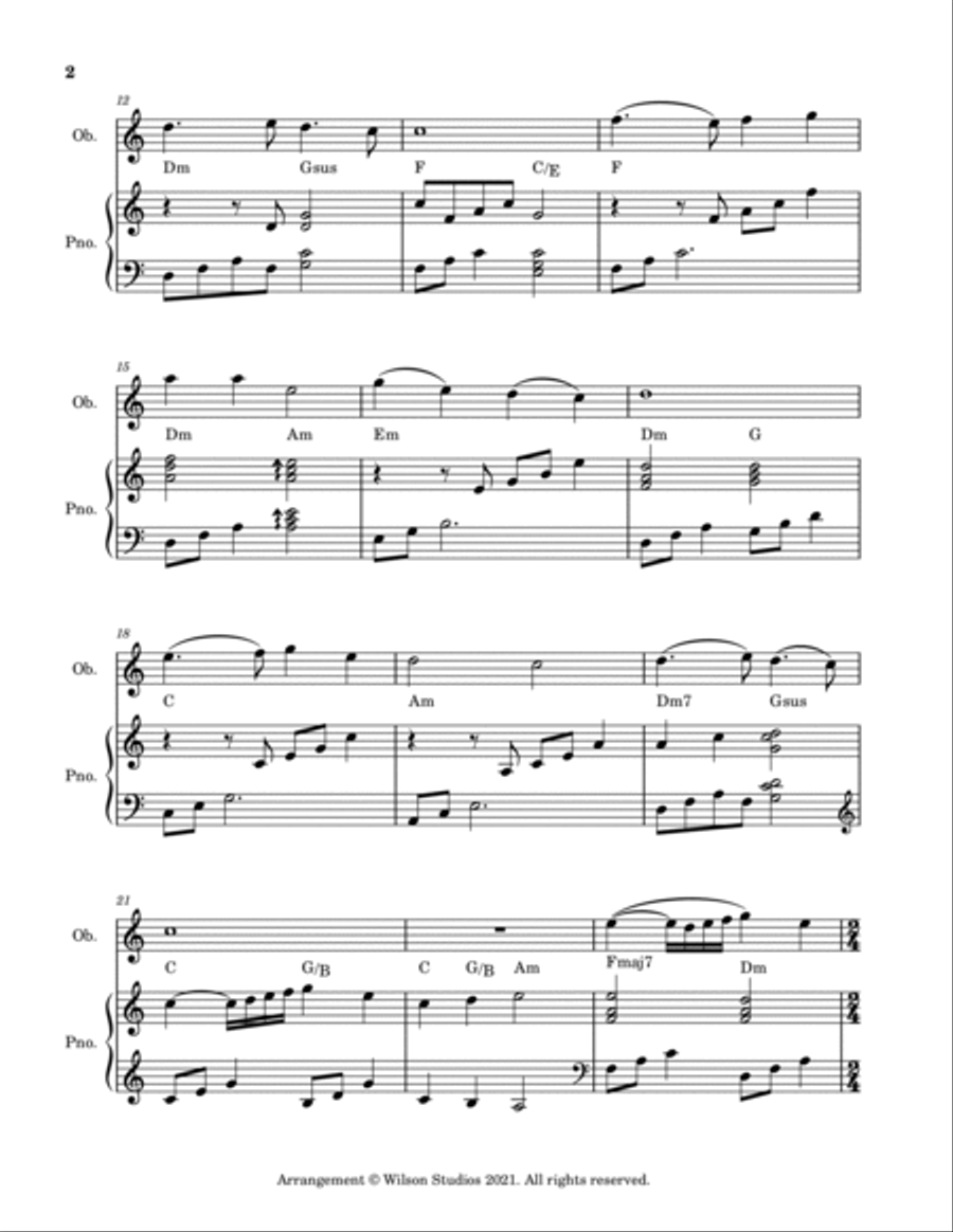 In the Bleak Midwinter--oboe solo Oboe Solo scores gallery preview page 2