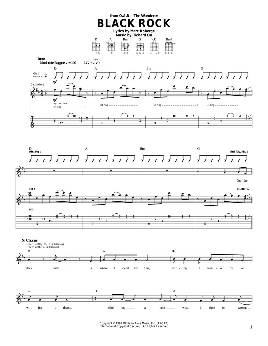 Black Rock Black Rock Acoustic Guitar scores gallery preview page 1