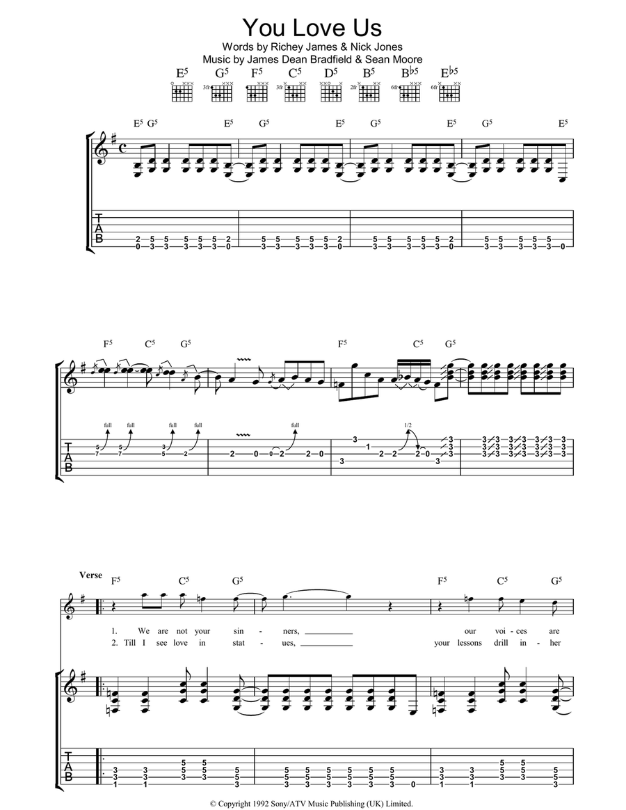 You Love Us Acoustic Guitar scores gallery preview page 1
