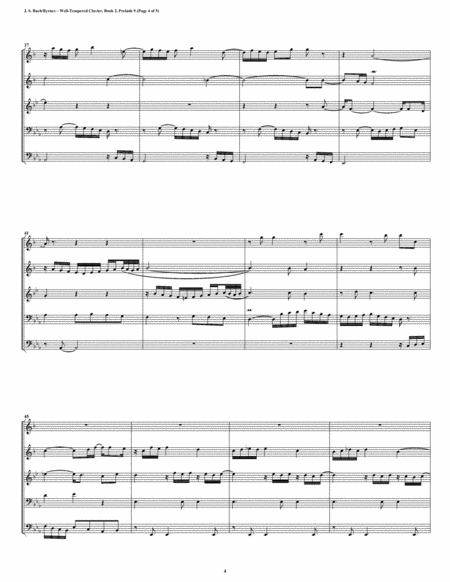 Prelude 09 from Well-Tempered Clavier, Book 2 (Brass Quintet) image number null