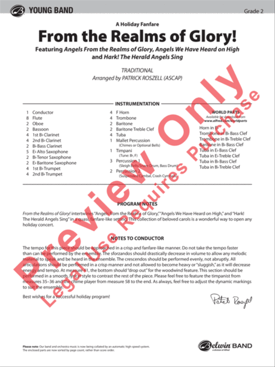From the Realms of Glory! Concert Band scores gallery preview page 2