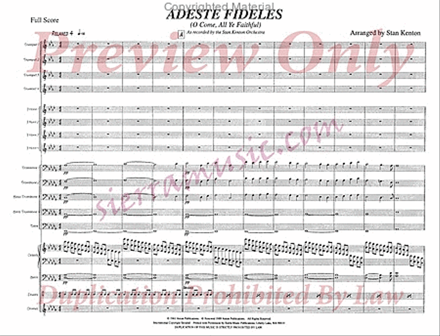 Adeste Fideles Jazz Ensemble scores gallery preview page 2