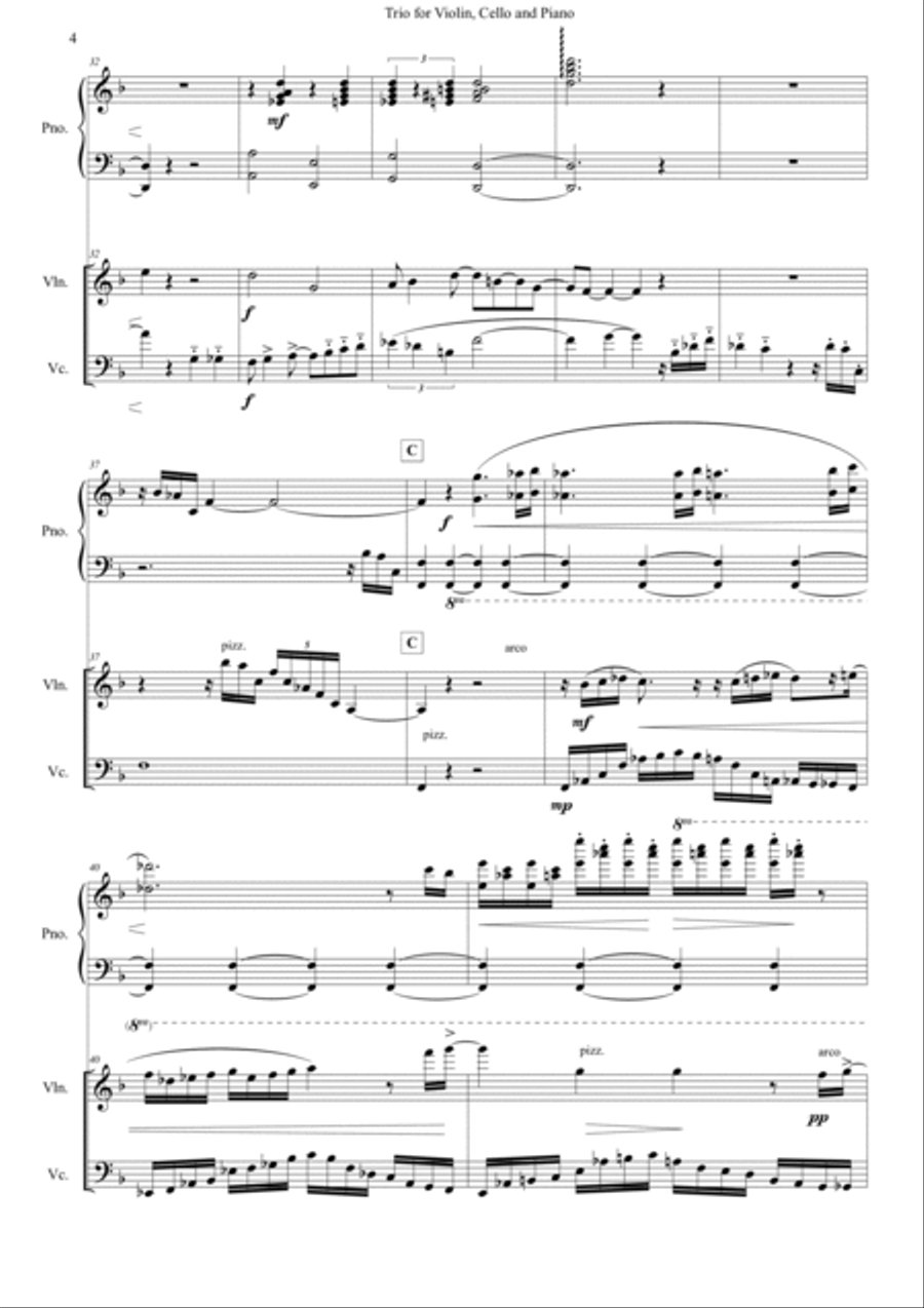 Trio for Piano, Violin and Cello String Orchestra scores gallery preview page 4