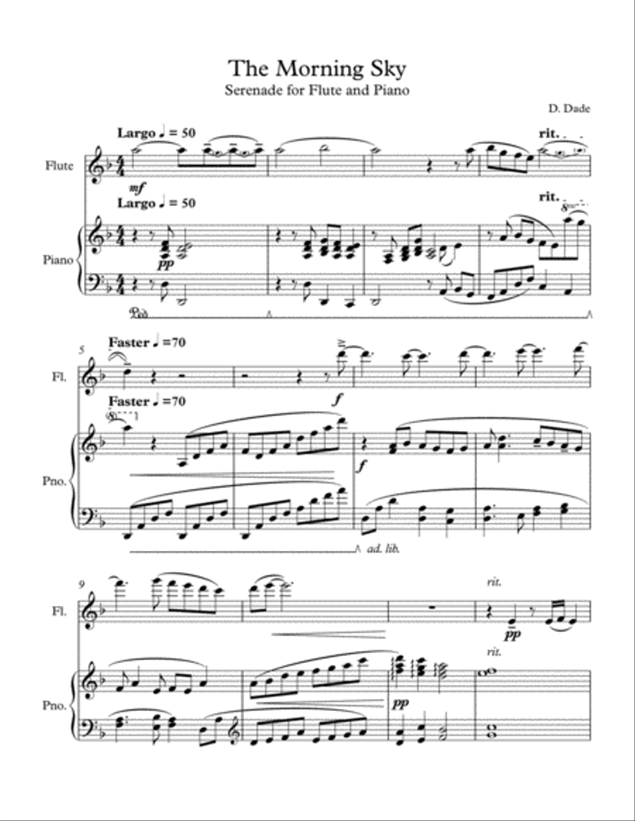 The Morning Sky: Serenade for Flute and Piano Woodwind Ensemble scores gallery preview page 2