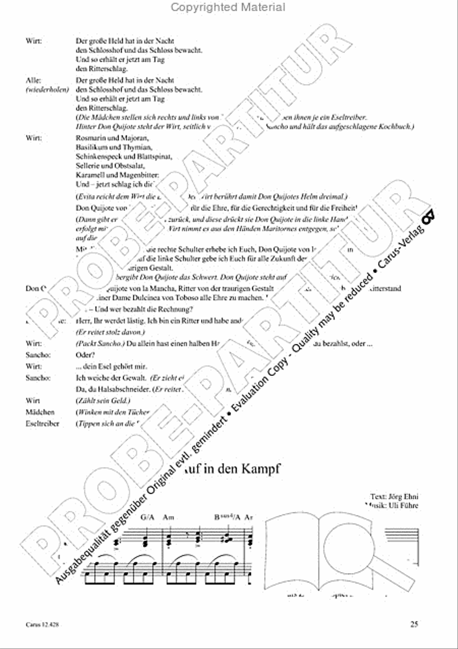 Die seltsamen Abenteuer von Don Quijote und Sancho Pansa Unison Choir scores gallery preview page 27