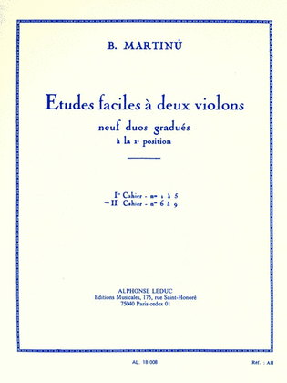 Book cover for Etudes Faciles a Deux Violins - Volume 2