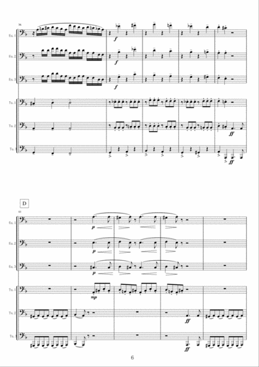 <Bari-Tuba Sextet> Two Movements from Requiem K.626 Chamber Orchestra scores gallery preview page 6