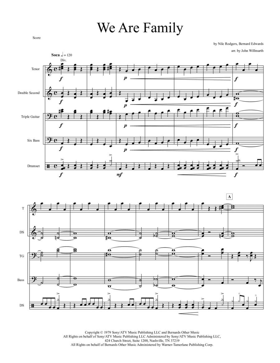 We Are Family Steel Drum Band scores gallery preview page 1