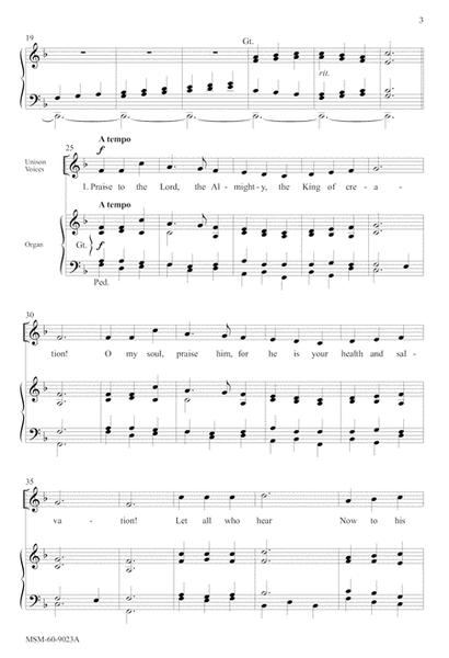 Praise to the Lord the Almighty (Downloadable Choral Score)
