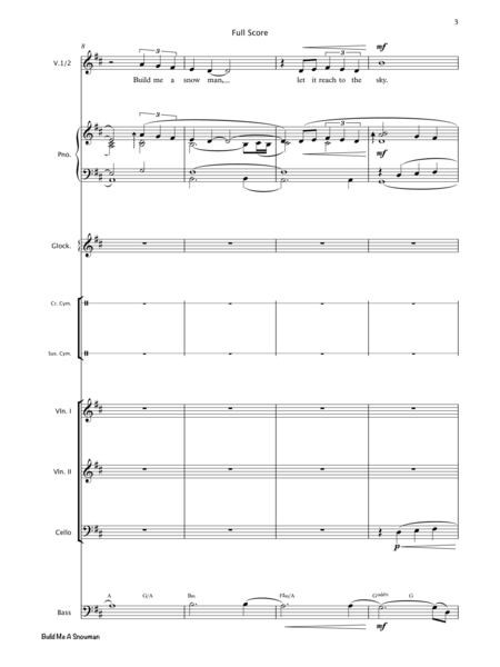 Build Me A Snowman (Choral Score & Instrumental Parts) image number null