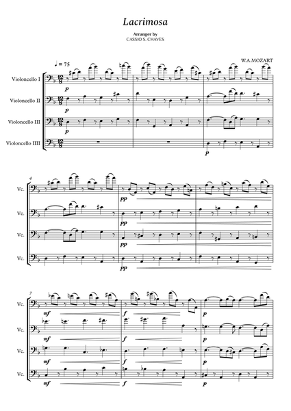Mozart - Lacrimosa for String Quartet image number null