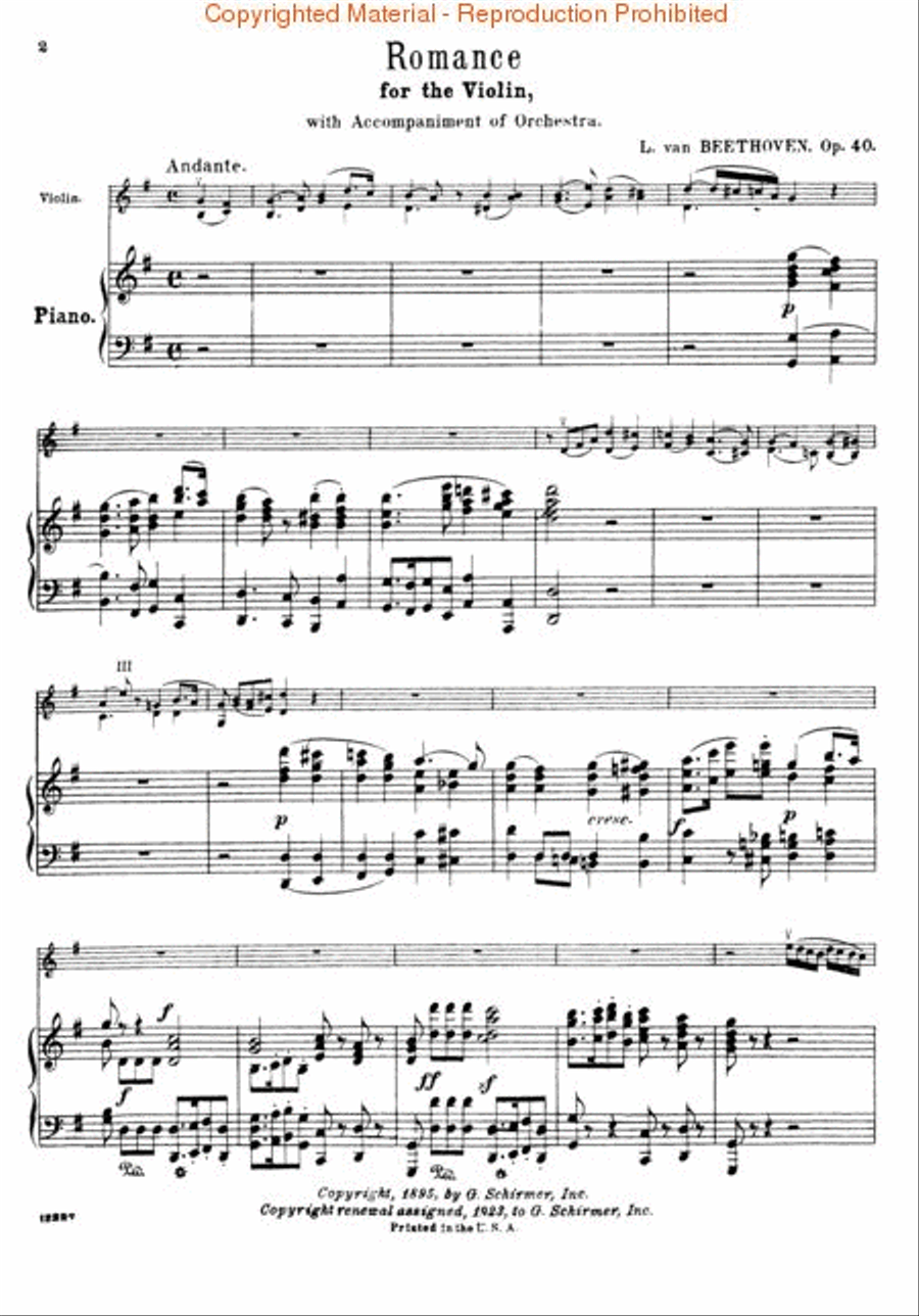 2 Romanze, Op. 40 and 50 2 Romanze, Op. 40 and 50 Violin Solo scores gallery preview page 3