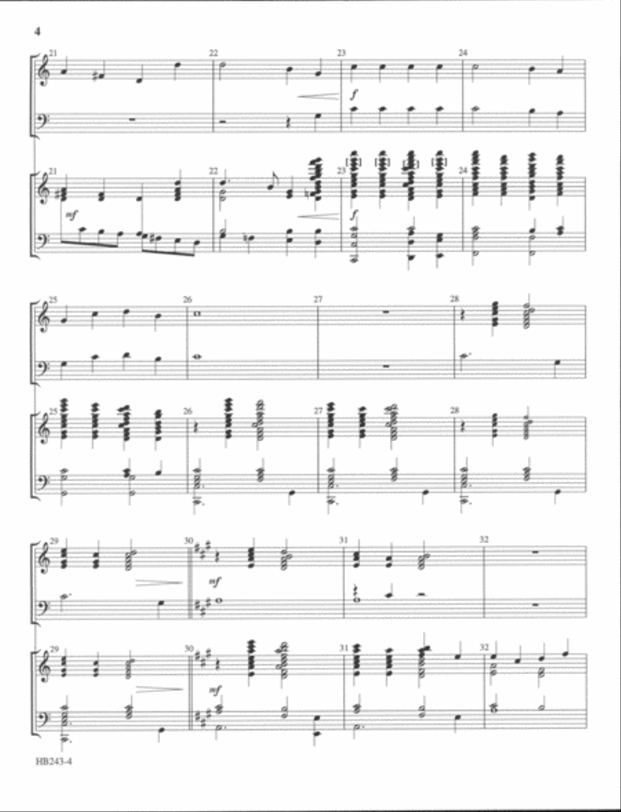 Processional on LANCASHIRE - full score Handbell Choir scores gallery preview page 4