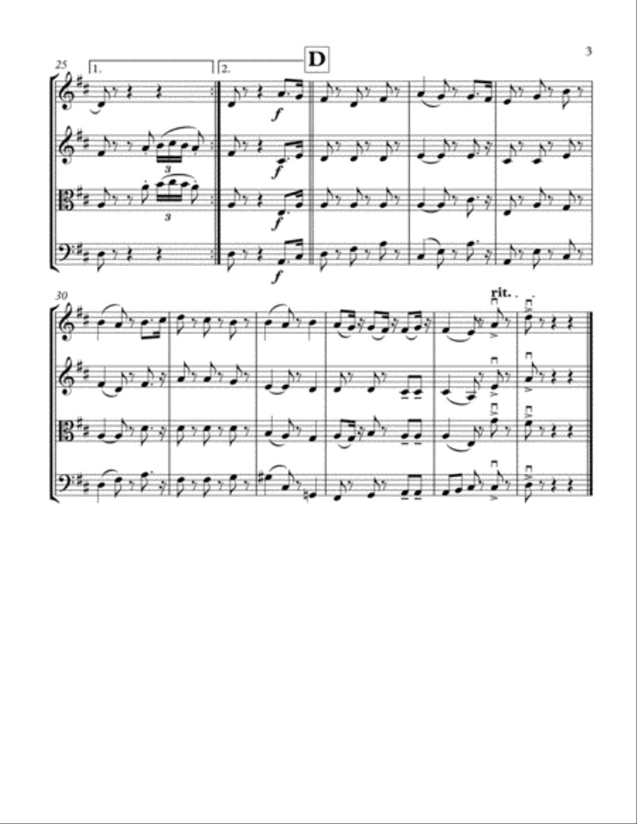 Gallery Minuet for String Quartet String Quartet scores gallery preview page 3