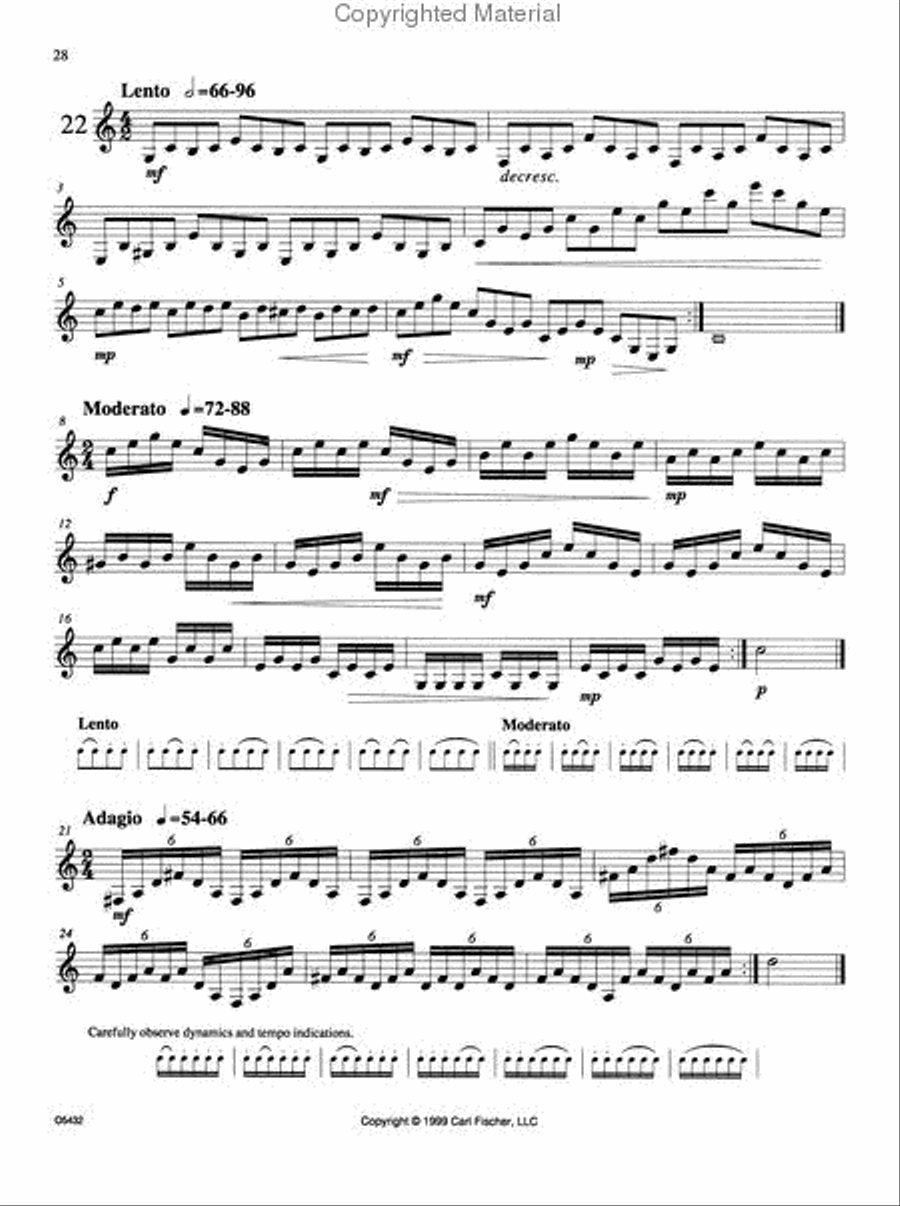 Elementary Velocity Studies For Clarinet B-Flat Clarinet scores gallery preview page 4