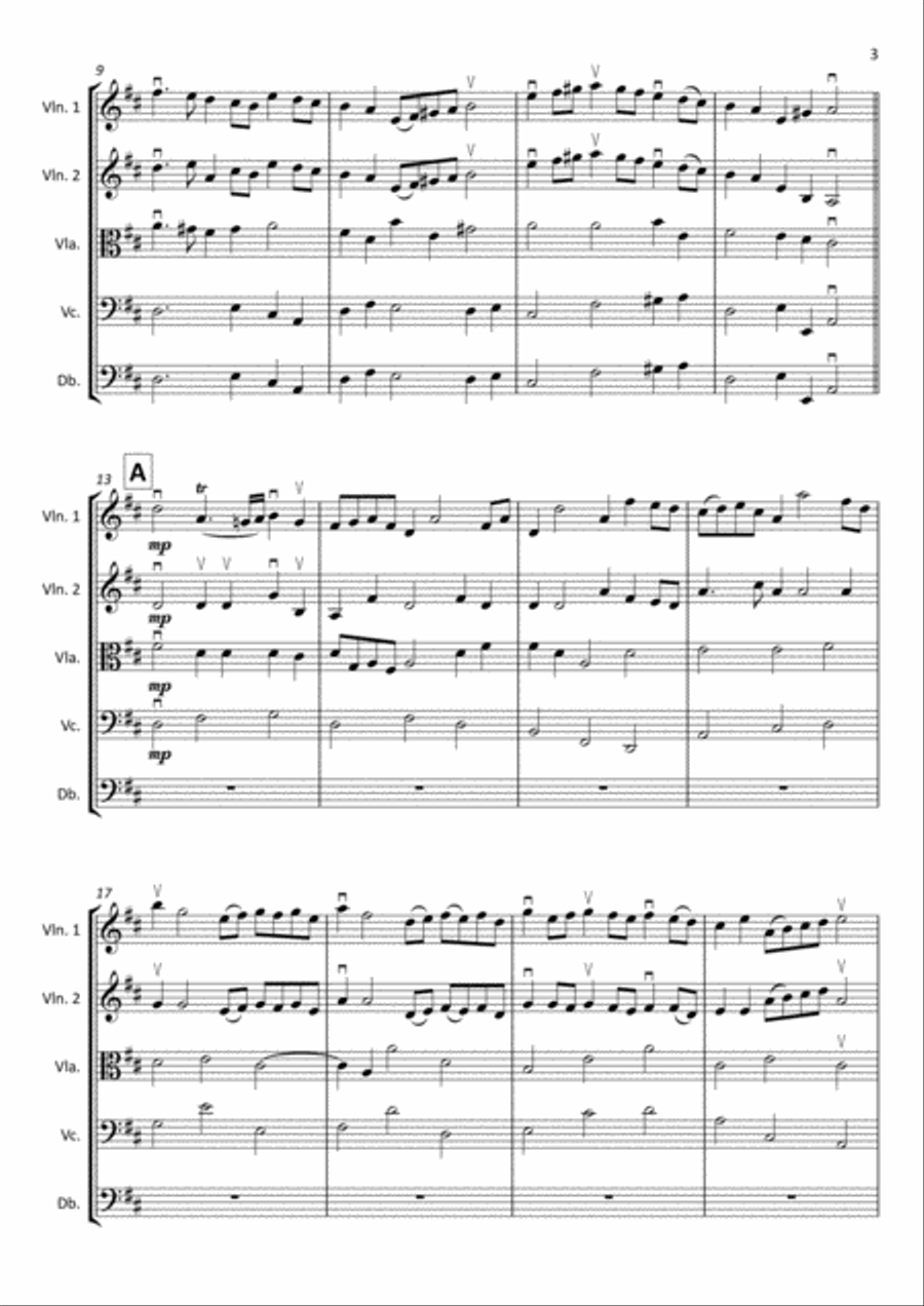 Hornpipe - Handel HWV 356 String Orchestra scores gallery preview page 3