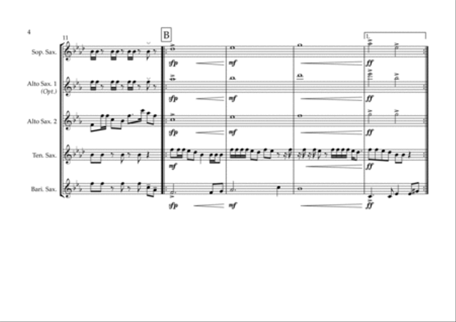 Thrift Shop Saxophone Quartet scores gallery preview page 4