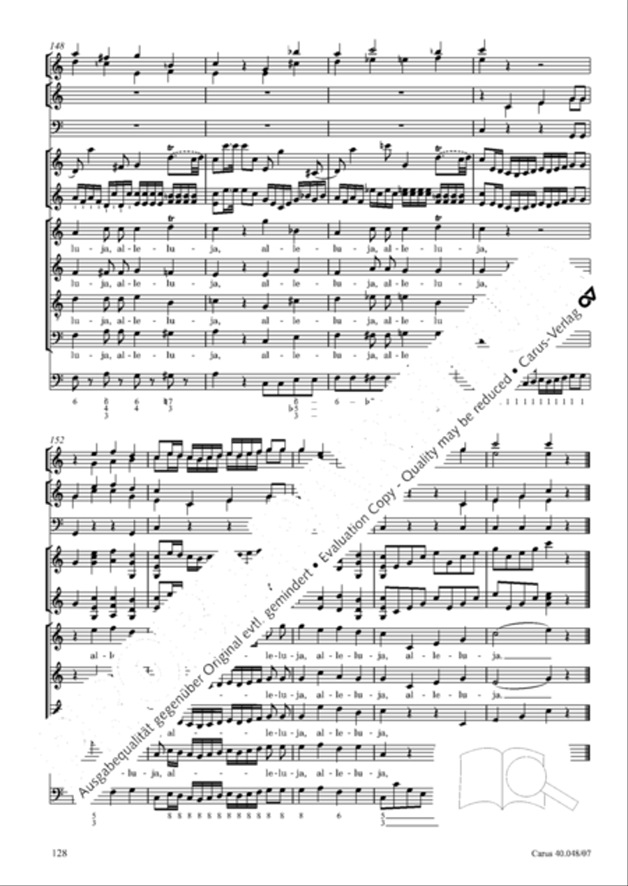 Regina coeli in B-Flat Major, K. 127 4-Part scores gallery preview page 129