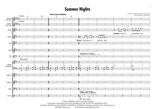 Book cover for Summer Nights - Score Only