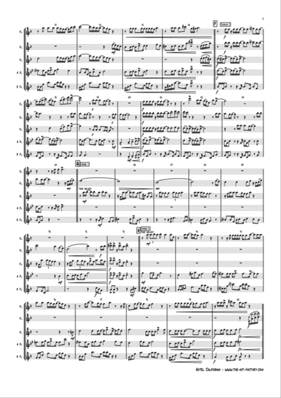 Hotel California Woodwind Ensemble scores gallery preview page 3