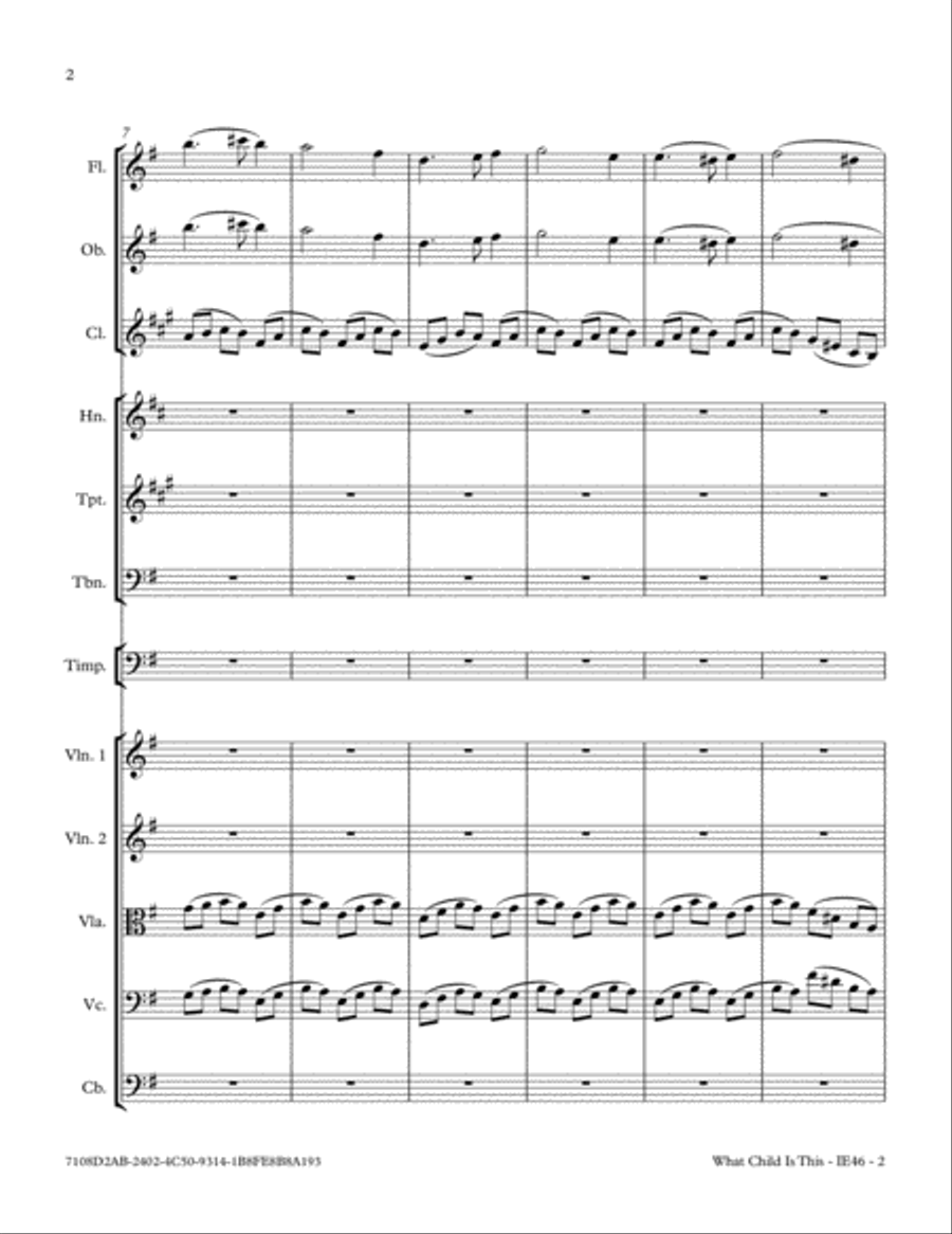 What Child Is This (Greensleeves) Full Orchestra scores gallery preview page 2