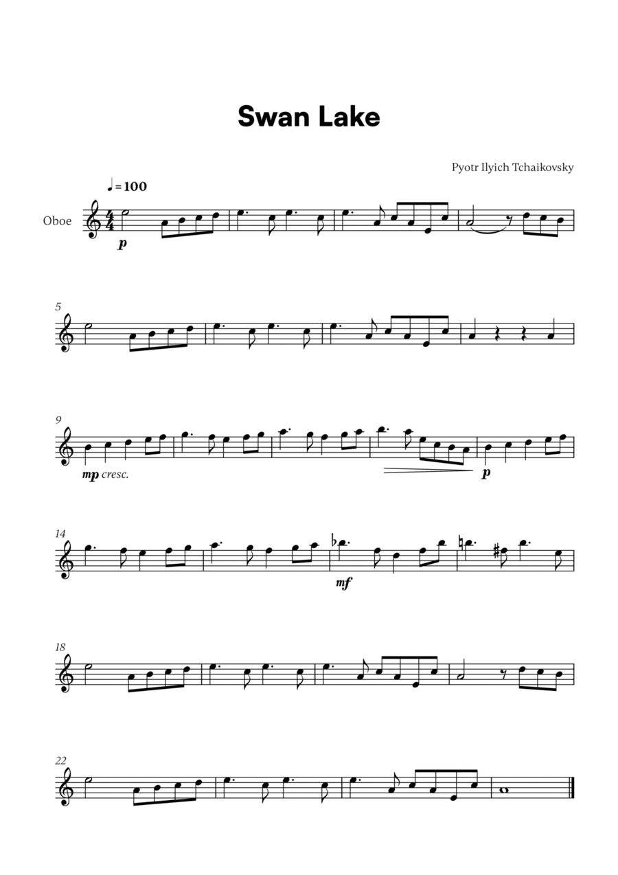 Swan lake store oboe solo