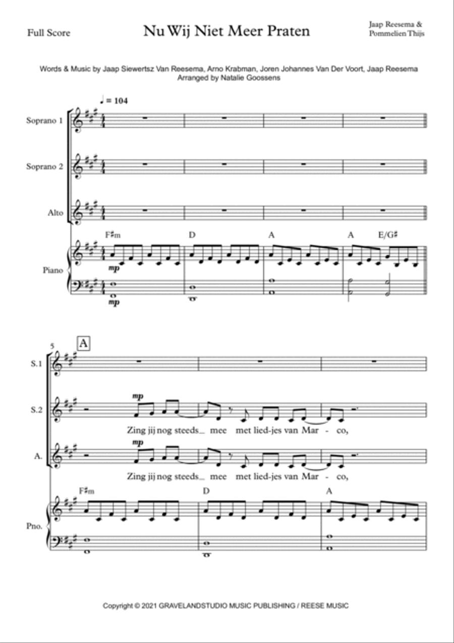 Nu Wij Niet Meer Praten SSA scores gallery preview page 2