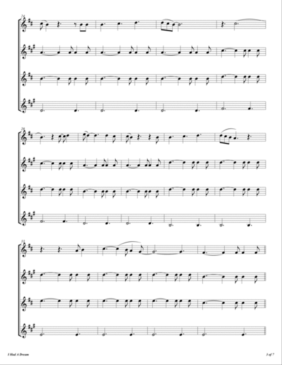 I Had A Dream Woodwind Quartet scores gallery preview page 4